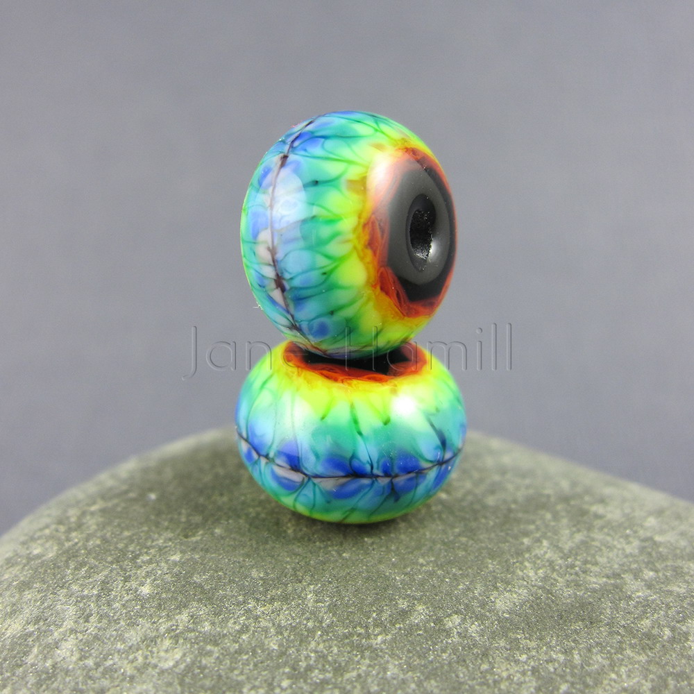 Rainbow Tie-Dye bead pair