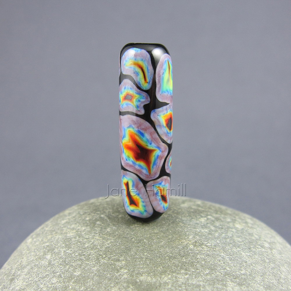 Rainbow Tie-Dye murrini focal bead